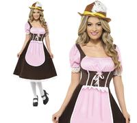 Oktoberfest Déguisement Taverne Fille Bavarois Long Robe Serveuse Femmes