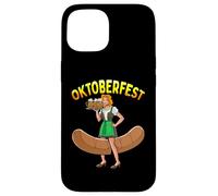 Oktoberfest Drôle Bartwurst Barmaid Allemande Dirndl Bière Coque pour iPhone 15