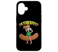 Oktoberfest Drôle Bartwurst Barmaid Allemande Dirndl Bière Coque pour iPhone 16
