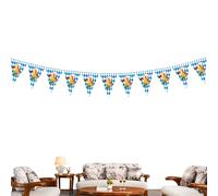 Oktoberfest Fabric Bunting - Cardboard 4.33x5.91 Inch | Beer Festival Bunting with Ribbon | German Beer Festival Bavarian Flag for Party Outdoor Oktoberfest Party Accessories