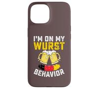 Oktoberfest German I'm on my Wurst Behavior Motif saucisse Coque pour iPhone 15