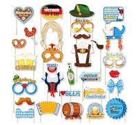 Oktoberfest Photo Props - Kit Stand Pour Fêtes De Bière, Accessoire De Costume Bavière | Décor Selfie Réutilisable, Gadgets Festival Amusant Pour Bars Restaurants Carnavals Célébrations