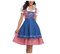 Oktoberfest Robe de soirée de serveuse allemande bavarois bières wench carnaval Oktoberfest Costume d'Halloween, bleu, M
