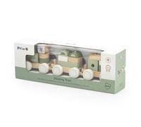 Oku polar b houten stapeltrein met 2 wagonnetjes