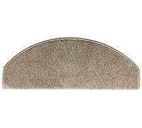 oKu-Tex Merano Lot de 15 tapis d'escalier, pour intérieur, à poils longs, ocre, semi-circulaires, 65 x 24 cm, avec rail d'angle, auto-adhésif