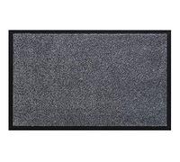 oKu-Tex Paillasson en coton - 60 x 40 cm - Couleur : gris - Lavable et antidérapant - Particulièrement absorbant - Pour l'intérieur - Chiné