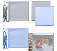 Okueejur Lot de 2 draps de berceau en satin doux au toucher soyeux pour berceau rectangulaire matelas nouveau-né (bleu + gris)