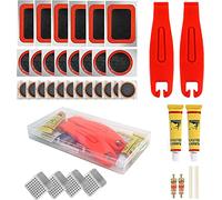 Okuleya Kit de RÉparation De Crevaison - Kit Reparation Pneu Velo 38 PiÈces AdaptÉ aux VÉlos de Route, de Montagne et de BMX, Aux VÉlos de Banlieue ATV