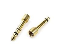 OKULI Audio de Remplacement Adaptateur 6.35mm à 3.5mm Filetage de La Vis Plaqué Or pour Casque Écouteurs x 2