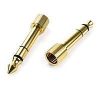 Okuli Adaptateur Audio de Remplacement 6.35mm à 3.5mm Filetage de Vis Plaqué Or pour Casque Écouteurs x 2 G