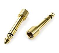 OKULI Audio de Remplacement Adaptateur 6.35mm à 3.5mm Filetage de La Vis Plaqué Or pour Casque Écouteurs x 2