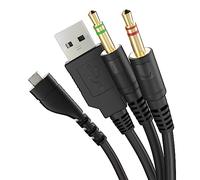 OKULI Câble Audio de Remplacement Compatible avec SteelSeries Arctis 3, 5 & 7 Casque Écouteurs - 3.5mm + USB