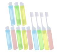 OKUMEYR 12pièces Lot de Brosses à Dents Pliables Portables Pp Poils Souples Kit Voyage pour Soins Dentaires Quotidiens Couleurs Aléatoires Faciles à Transporter Couleur Couleur Aléatoire