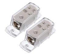 OKUMEYR 2 pièces Bloc de Distribution Puissance Audio Voies Amplificateur Splitter Box Répartiteur Audio Voiture Résistant Corrosion pour Systèmes Multi-ampli