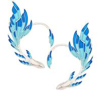 OKUMEYR 2 pièces Boucles Oreilles Clip Elfes Bleues Alliage de Zinc pour Femmes Accessoires Élégants sans Piercing pour Fêtes et Cosplay