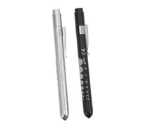 OKUMEYR 2 Pièces Lampe Stylo Médicale LED Compacte Lumière Blanche pour Examen Pupillaire et Buccal Bouton Poussoir Pratique pour Médecin et Infirmière Portable et Facile à Ranger