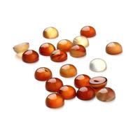 OKUMEYR 20 Pièces Patchs en Cornaline pour Fabrication de Bijoux Diy, Rond et Demi-cercle à Base Plate, Décoration pour Anneaux, Accessoires Délicats et Polyvalents