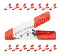 OKUMEYR 20 Pièces Pinces de Fond Clips Métalliques à Ressort en Fer Galvanisé Rouges, Portables, à Forte Prise, pour Activités de Plein Air et Fabrication Industrielle