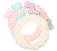 OKUMEYR 2pcs Bandeaux pour Maquillage de Cœur pour Femmes, Élastiques et Confortables en Tissu Doux, pour Se Laver le Visage ou Offrir en Présent