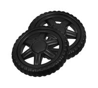 OKUMEYR 2pcs Roue de Caddie de Courses en Caoutchouc Noir, Résistante à L'usure Roulette Pivotante à Plaque, pour Shopping en Supermarché, Installation Facile