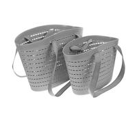 OKUMEYR 2pièces Panier à Linge Avec Poignée Panier De Rangement Pour Vêtements Pour Salle De Bain Balcon Et Chambre Moyenne Et Petite Couleur Grise