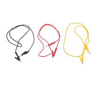 OKUMEYR 3 Pièces Câbles de Test Fiche Banane avec Pinces Crocodile Longs Fils Jumper Double-extrémité pour Mesures Précises et Connexions Empilables