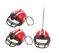 OKUMEYR 3 Pièces Course de football bijoux de casque porte-clés de sport porte-clés pour hommes charmes de football de rugby bijoux de hockey Plastique