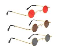 OKUMEYR 3 Pièces monture de lunettes petit cercle lunettes hippies Eyewear pour les hommes lunettes gothiques Eyewear pour les femmes nuances steampunk lunettes rondes vintage PC