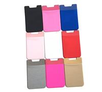 OKUMEYR 3pièces Pochette Adhésive pour Téléphone De Porte-Cartes Ultra-Fins Élastique Noir Support Autocollant pour Smartphone avec Résistance Chaleur Humidité