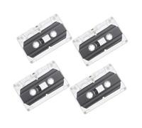 OKUMEYR 4 pièces Cassettes Audio Vierges Enregistrement Réinscriptible Boîtier Transparent pour Messages DIY Stockage Facile et Vintage