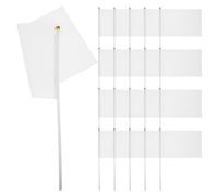 OKUMEYR 48 Pièces Drapeau D’Arbitre Blanc Tige Fine, Polyester | Conception Unie et Vierge, Format Compact, Accessoire Pratique pour Entraîneurs Scolaires, Supporters et Foules Spectatrices