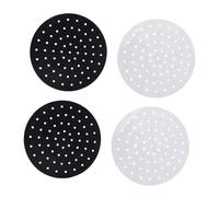 OKUMEYR 4pièces Tapis Pour Friteuse à Air Perforé Lot De Antiadhésif Résistant à Haute Température Noir Et Blanc Réutilisable Pour Cuisson Et Cuisson Uniforme