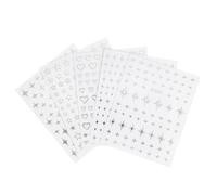 OKUMEYR 5 feuilles Stickers Ongles Argentés Étoile et Cœur Autocollants Nail Art pour Filles Décorations Manucure Gel Multifonctions