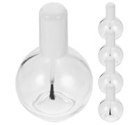 OKUMEYR 5 pièces Lot de Flacons Rechargeables Verre Transparent pour Vernis à Ongles avec Pinceau Intégré et Bouchon Blanc Anti-fuite Adaptés pour Usage Personnel et Salons de Beauté