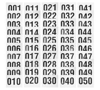 OKUMEYR 50 dossards de Course adhésifs numérotés de 1 à 50, Autocollants, 19 x 14,5 cm, sans épingles, pour Marathons et Courses caritatives