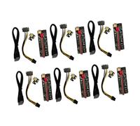 OKUMEYR 6 Ensembles Pci-e to Extender Riser Câble avec LED Indicateur et Condensateurs pour Carte Graphique GPU Mining Stable