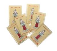 OKUMEYR 6 Pièces Carte Amulette Cheval Feng Shui, Format Poche | Style Chinois Traditionnel, Gravure Détaillée Dorée, pour Bureau, Voiture, Voyage et Présents du Nouvel An Lunaire