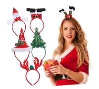 OKUMEYR 6 Pièces Ensemble bandeau de noël Heaves de couvre-chef de sapin de noël bandeau bois de renne enfant tissu non tissé