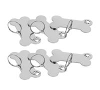 OKUMEYR 6pièces Plaque Identification pour Chien Acier Inoxydable Design Os et Patte Étiquettes Nom Personnalisées pour Collier Accessoires pour Animaux de Compagnie
