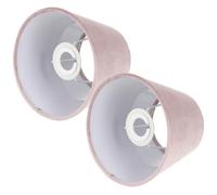 OKUMEYR Abat-jours Compatible Douilles E27/e14 Lot de 2 en Velours Blanc Délicat Installation Facile pour Lampe de Chevet pour Bureau et Intérieur