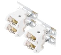 OKUMEYR Accessoires pour Rideaux Romains 4 Sets, Cordon de Fer et Bloque-Cordon en Plastique Blanc, Verrouillage Pratique pour Stores et Fenêtres la Maison