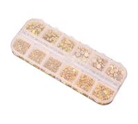 OKUMEYR Autocollants pour Manucure en Acrylique Or Perles et Diamants Demi-cercle, Accessoires Élégants pour Décoration D'ongles Faits Main, 1 Boîte pour Nail Art