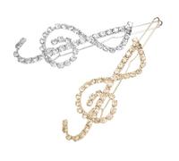OKUMEYR Barrettes à Cheveux Accessoires Élégants 2pcs en Métal avec Cristaux de Note de Musique, Faciles à Attacher et Qui Tiennent en Place pour Carnavals