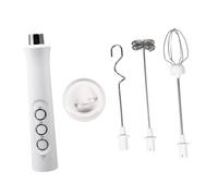 OKUMEYR Batteur Électrique à Main Rechargeable USB Blanc, Fouet à Œufs Portatif Multifonction Plusieurs Vitesses, Ustensile Cuisine pour Mélanger Œufs, Crème et Pâte, Léger et Pratique