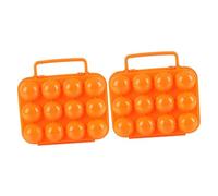 OKUMEYR Boite Oeufs 2 Pièces Boîte à Oeufs Pour 6 Oeufs Support D'oeufs Durs Oeufs Chauds Carton Support Portable Pour 6 Œufs Porteur D'oeufs Tiroir à Oeufs Porte-oeufs Réutilisable Orange