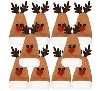 OKUMEYR Bouchons pour Bouteille de Vin 10pcs en Tissu Marron de Renne Faciles à Transporter et Accessoires de Fête de pour Décoration de Table de Dîner