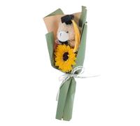 OKUMEYR Bouquet de Peluches Diplômées avec Petit Ours Beige Tournesol, Accessoire Photo Original pour Cérémonie de Remise de Diplômes, Décoration Festive de Saison, Présent Unique