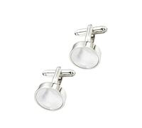 OKUMEYR Boutons de Ovales Style Simple et Moderne en Cuivre et Coquille Naturelle Faciles à Utiliser, Élégants et Décoratifs, 1 Paire pour Chemise et Costume