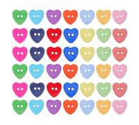 OKUMEYR Boutons en Résine de Cœur 15 CM 300 Pièces Multicolores à 2 Trous pour Créatifs Décoration DIY Adaptés à Pulls et Tissus Variés