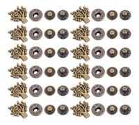 OKUMEYR Boutons-pression Design Unique Gravures Classiques en Alliage de Zinc 20 Sets Couleur Bronze Rétro pour Boucle de Portefeuille pour Bricolage